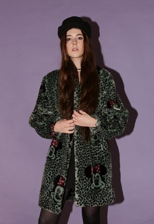 90S APPARENCE PARIS MICKEY AND MINNIE FAUX FUR COAT