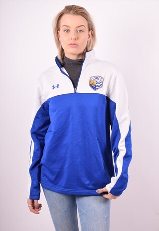 UNDER ARMOUR WOMENS VINTAGE SWEATSHIRT JUMPER MEDIUM BLUE 90