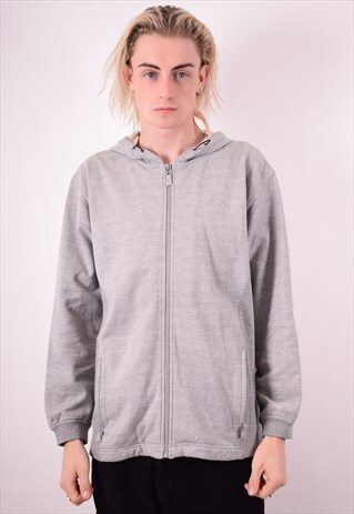 PUMA MENS VINTAGE HOODIE SWEATER LARGE GREY 90S