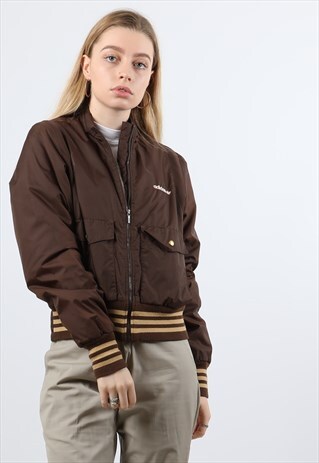 VINTAGE ADIDAS SMALL BROWN BOMBER JACKET