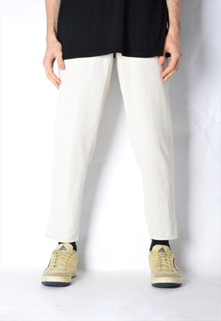 VINTAGE 90S BEIGE LINEN BLEND PANTS