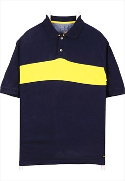 Vintage 90's Chaps Polo Shirt Short Sleeve Navy Blue Medium