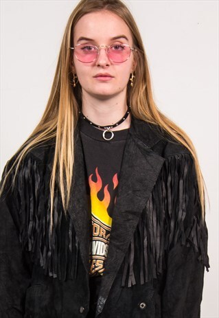 VINTAGE SUEDE TASSEL FRINGE JACKET
