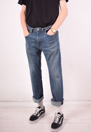 LEVI'S 505 MENS VINTAGE JEANS W34 L30 BLUE 90S