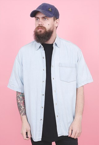 VINTAGE SHORT SLEEVED DENIM SHIRT /R12397