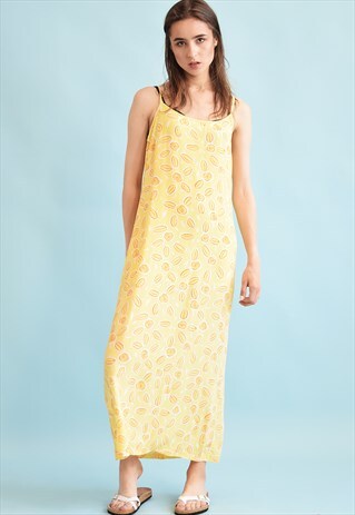 90'S RETRO ABSTRACT PRINT MOMS FULL LENGTH DRESS