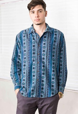VINTAGE LL BEAN SHIRT PATTERN 90S L 13.5