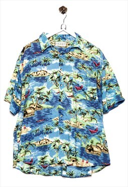 Vintage K.A.D. Hawaiian Shirt Iceland Pattern Colorful