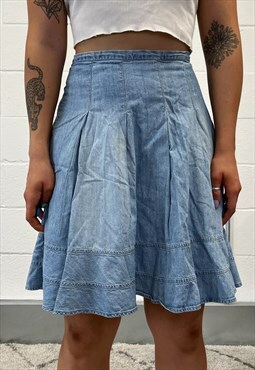 Vintage Denim Tiered Skirt