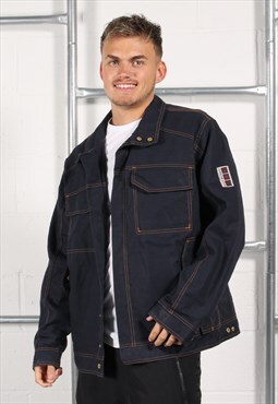 Vintage Mascot Denim Jacket in Navy Utility Work Coat XL