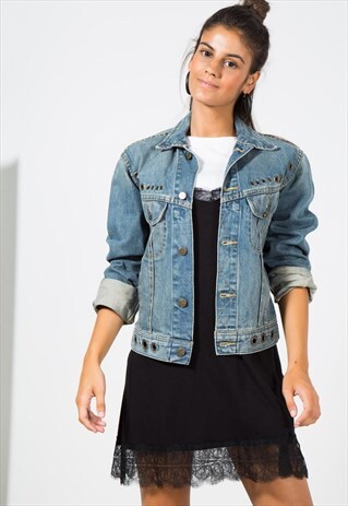 VINTAGE 80S EMBELLISHED LEE DENIM JACKET / S0143