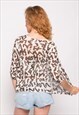 LIGHTWEIGHT CARDIGAN WITH BROWN LETTER PRINT
