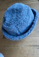 BABY BLUE FLUFFY  BUCKET HAT