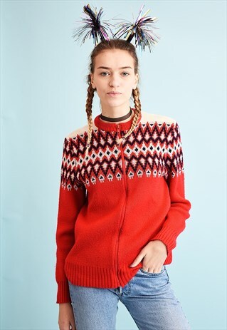 70'S RETRO FAIR ISLE ICELANDIC KNIT CHRISTMAS JUMPER