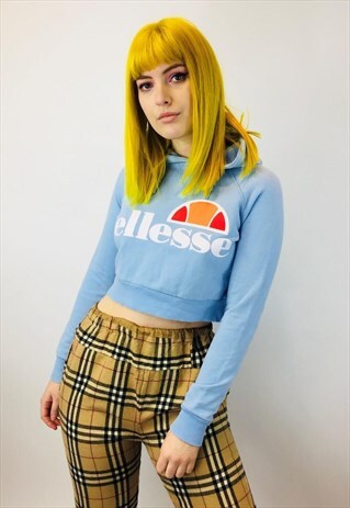 VINTAGE ELLESSE SPELLOUT CROP HOODIE