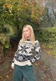 VINTAGE WINTER KNITTED ABSTRACT PATTERNED CHRISTMAS JUMPER