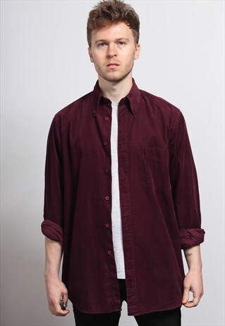 VINTAGE CORDUROY CORD SHIRT RED