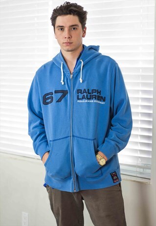 VINTAGE POLO RALPH LAUREN HOODIE SWEATSHIRT LOGO 90S L 25.9