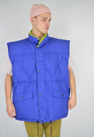 VINTAGE BLUE OVERSIZE RAVE GILET