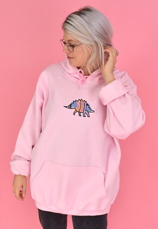 G&G UNISEX BABY PINK PASTEL DINO HOOD