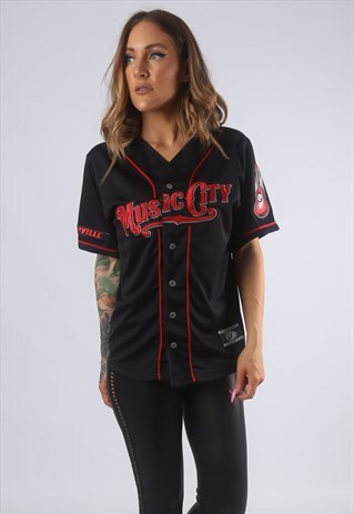VINTAGE BASEBALL SPORT JERSEY OVERSIZED TOP UK 12 (GBQ)