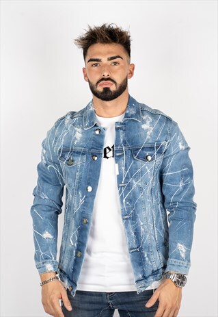 DESTROYED PAINTED DENIM JACKET