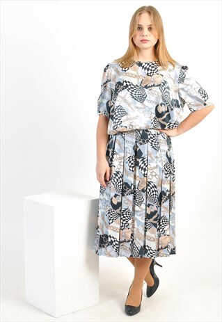 VINTAGE 80'S CO-ORDINATES IN ABSTRACT PRINT