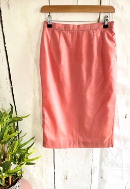 Vintage Peach Pastel 60's Zip Up Pencil Skirt