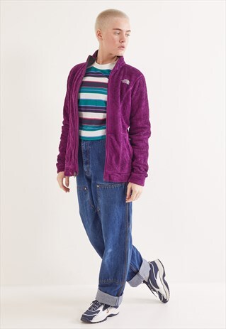 VINTAGE THE NORTH FACE ZIP-UP FLEECE SWEATSHIRT PURPLE