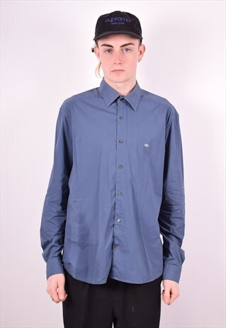 LACOSTE MENS VINTAGE SHIRT XL BLUE 90'S