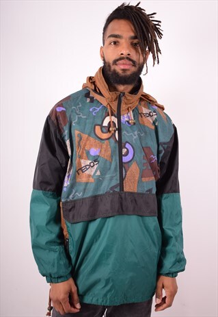 MENS VINTAGE PULLOVER JACKET LARGE MULTI 90S