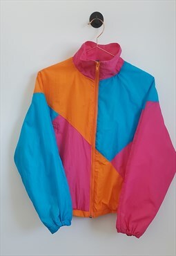 Vintage 90s Retro Multi Coloured Windbreaker Puffer Jacket