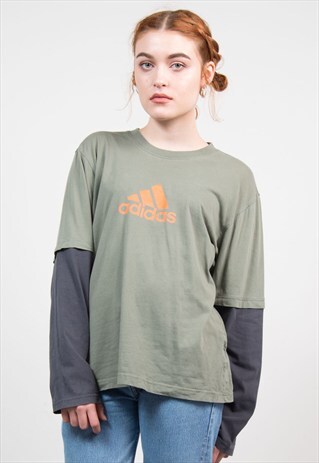 VINTAGE 90'S TWO-TONE ADIDAS LONG SLEEVE T-SHIRT
