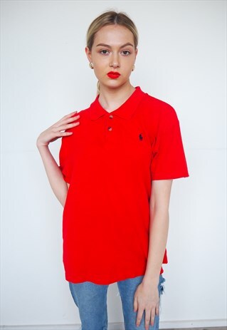 VINTAGE RED POLO RALPH LAUREN T-SHIRT