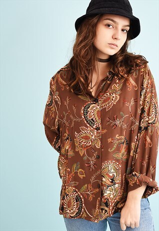 90'S RETRO EASTERN INSPIRED LOOSE-FITTED SHIRT TOP