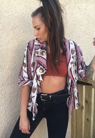 PATTERNED OVERSIZED RETRO VINTAGE FESTIVAL SHIRT
