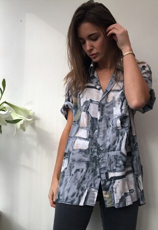 PATTERNED OVERSIZED RETRO VINTAGE UNISEX FESTIVAL SHIRT