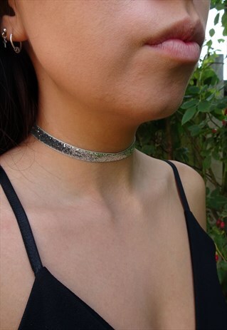 SILVER GLITTER CHOKER
