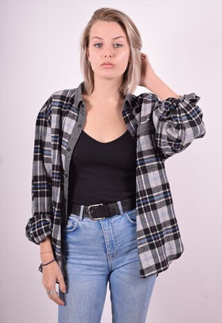 WOMENS VINTAGE FLANNEL SHIRT MEDIUM MULTI 90'S