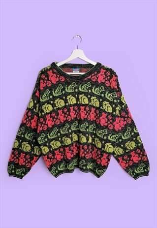 CHEWAN VINTAGE 80'S RARE BEARS PATTERN FAIRY KEI JUMPER