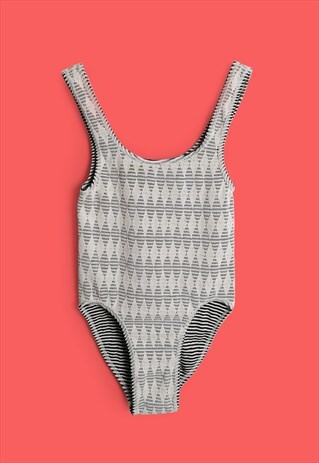 VINTAGE 80'S REVERSIBLE RETRO BODYSUIT / SWIMSUIT