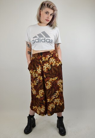 VINTAGE 80'S PATTERN LOOSE CREPE CULOTTES