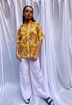 Vintage 1970s Festival Shirt in Yellow 
