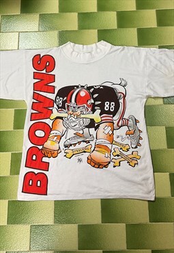 Vintage 80s 1988 NFL Cleveland Browns T-Shirt Dawg Pound