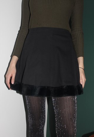 VINTAGE 90' BEAUTIFUL COOL BLACK MINI SKIRT