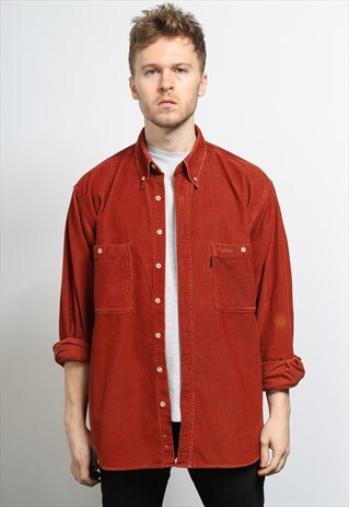 VINTAGE CORDUROY CORD SHIRT RED