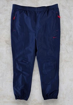 Vintage Nike Tracksuit Bottoms Navy Blue Track Pants Large