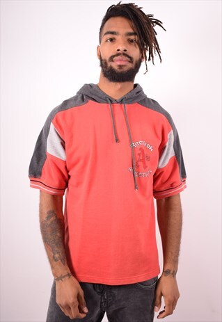 REEBOK MENS VINTAGE HOODIE SWEATER MEDIUM RED 90S