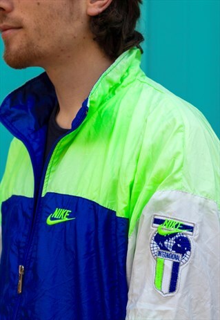 VINTAGE 80S NIKE INTERNATIONAL NEON WINDBREAKER TRACK TOP
