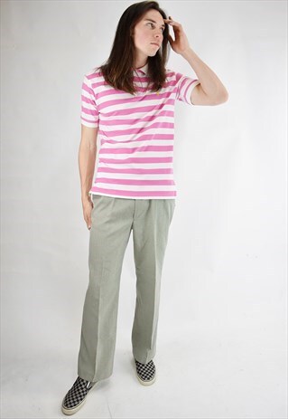 VINTAGE 90S RALPH LAUREN STRIPED PINK PREPPY POLO SHIRT